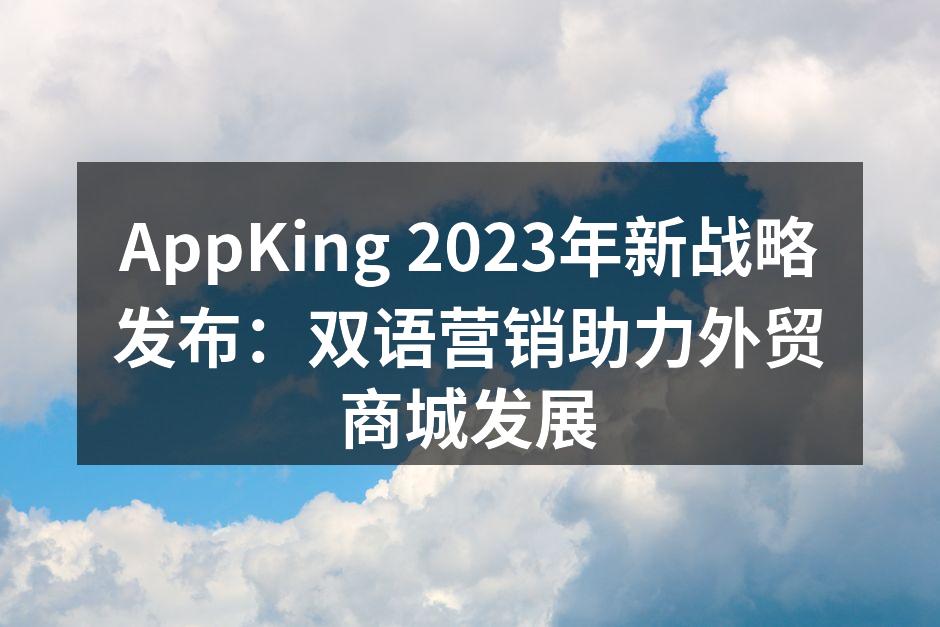 AppKing 2023年新战略发布：双语营销助力外贸商城发展