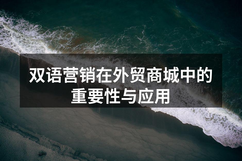 双语营销在外贸商城中的重要性与应用