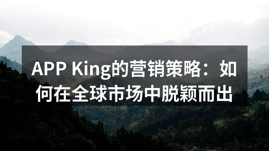 APP King的营销策略：如何在全球市场中脱颖而出